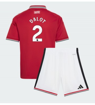 Manchester United Diogo Dalot #2 Hjemmebanetrøje Børn 2026-27 Kortærmet (+ Korte bukser)